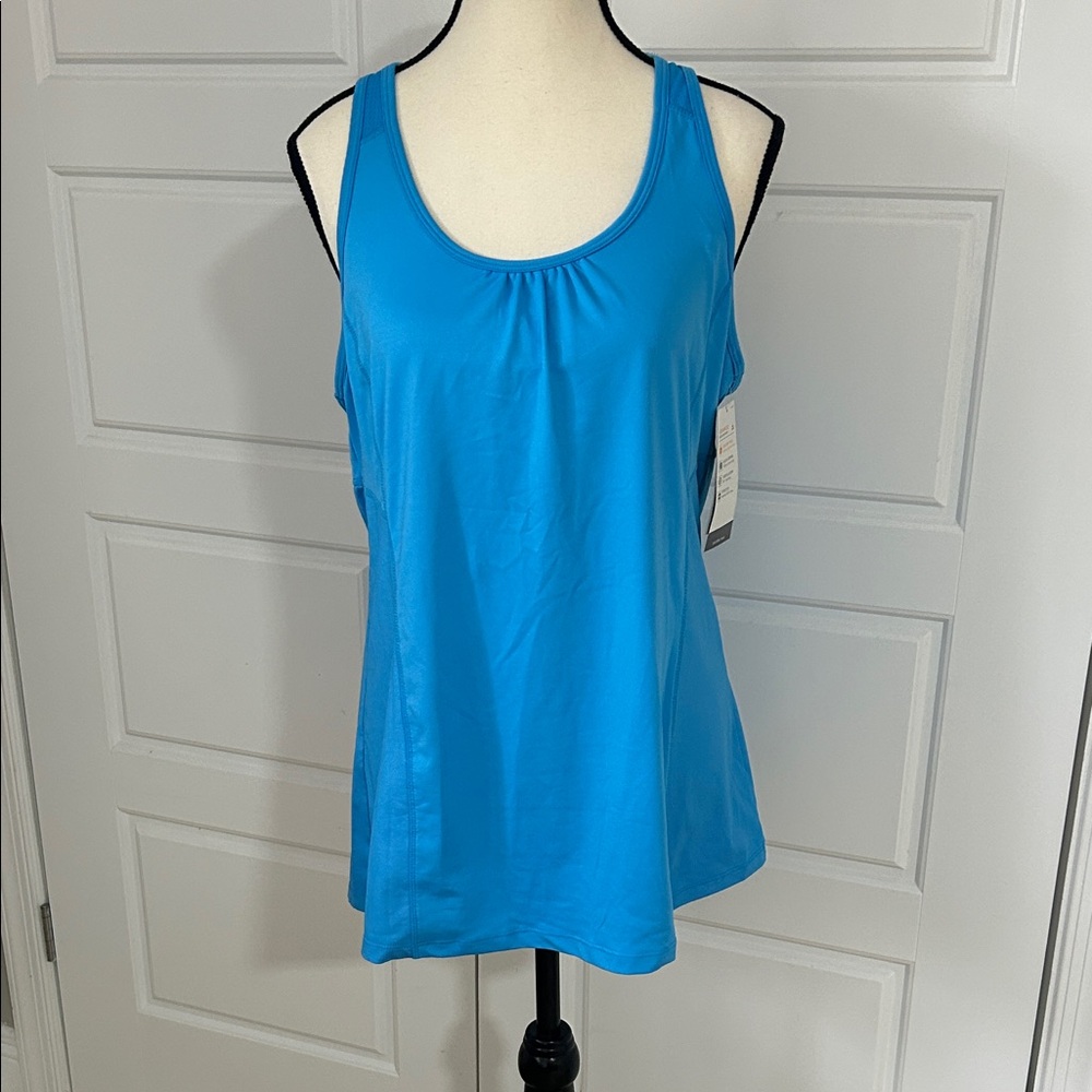 NEW NWT Champion Women's Bright Blue Breathable Athletic Tank Top with Bralette